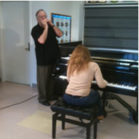 Harris Simon and Sophia Serghi rehearse